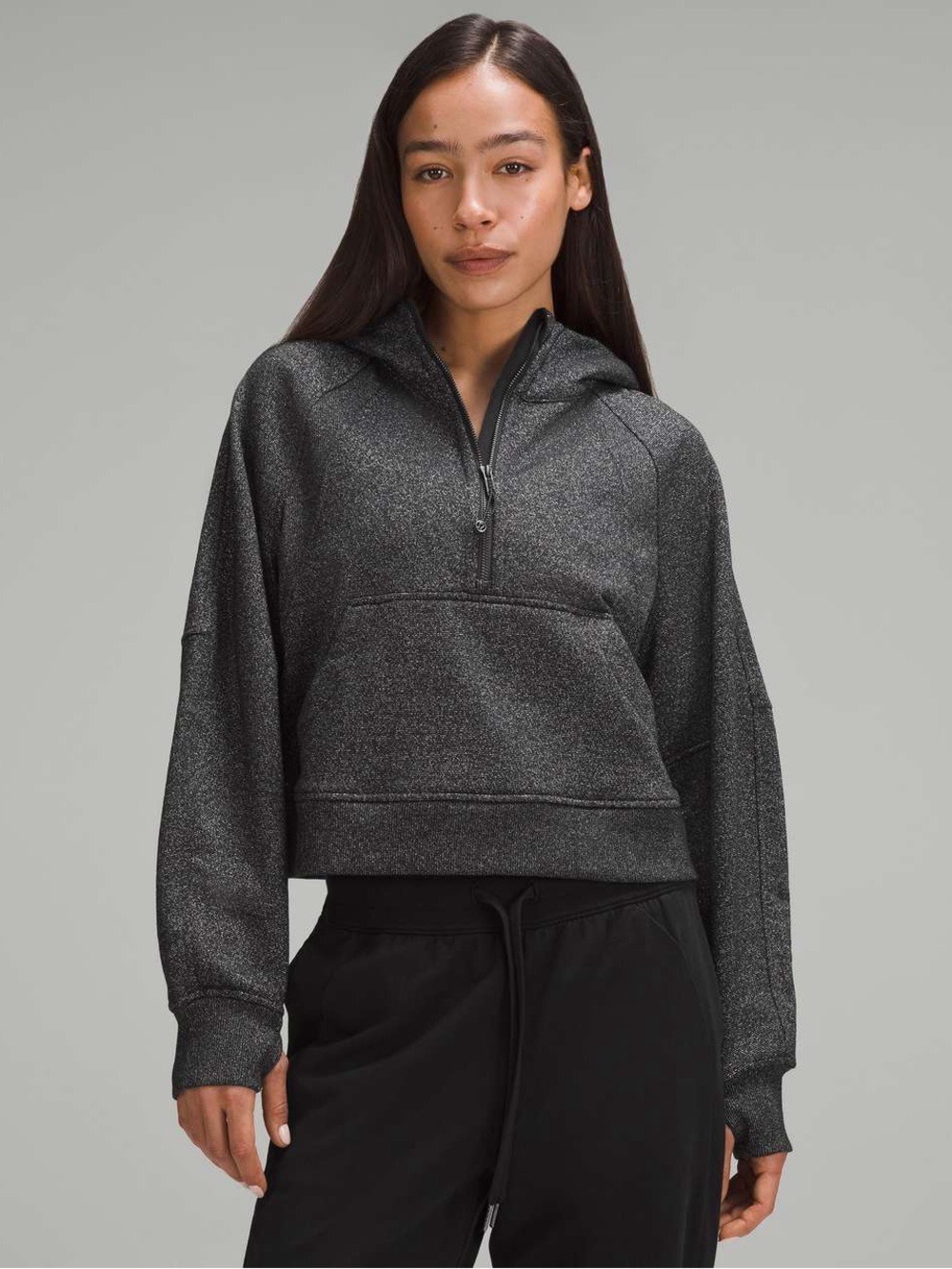 Lululemon Scuba Oversized Half-Zip Hoodie *Spark Black / Silver Size M/L